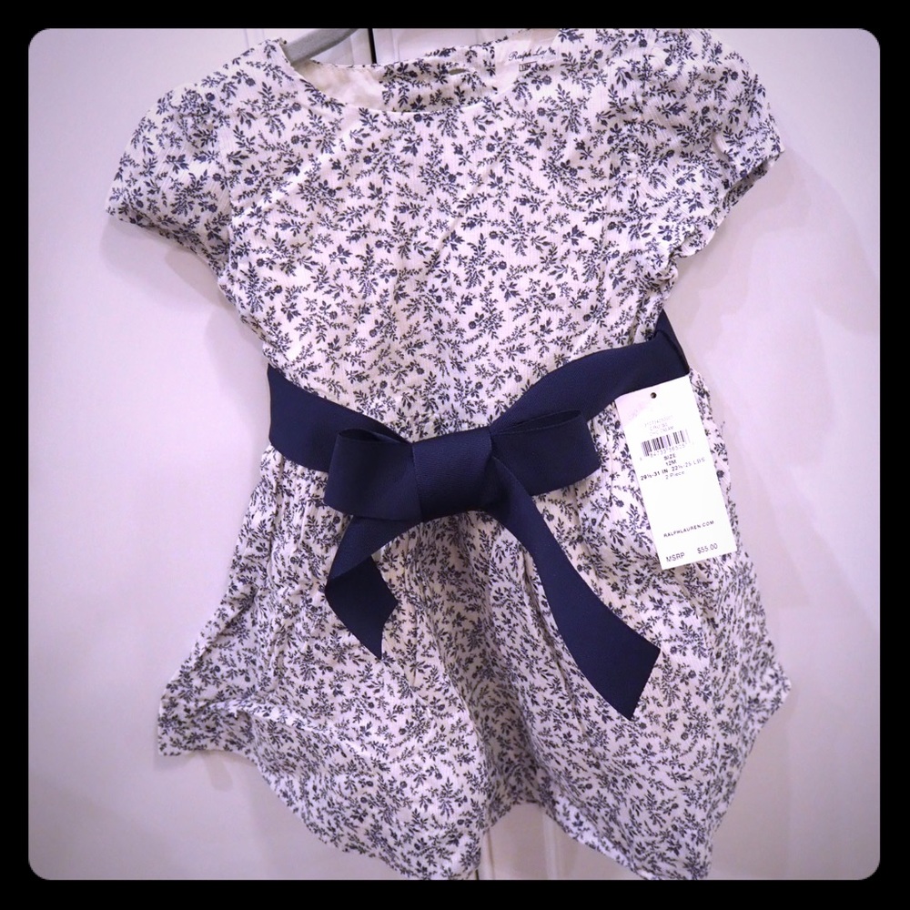 Ralph Lauren baby girls dress with navy floral